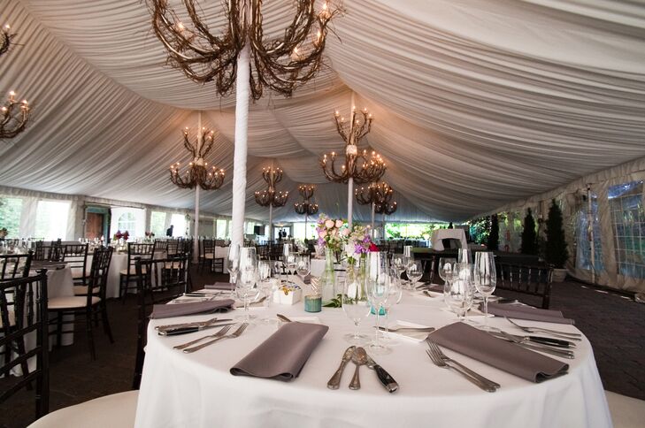 Patrick and Audrey loved the unique chandeliers that added a rustic charm to the Galleria Marchetti reception.