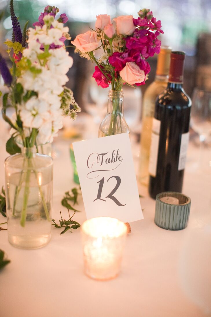 Table Number with Tea Light Candles