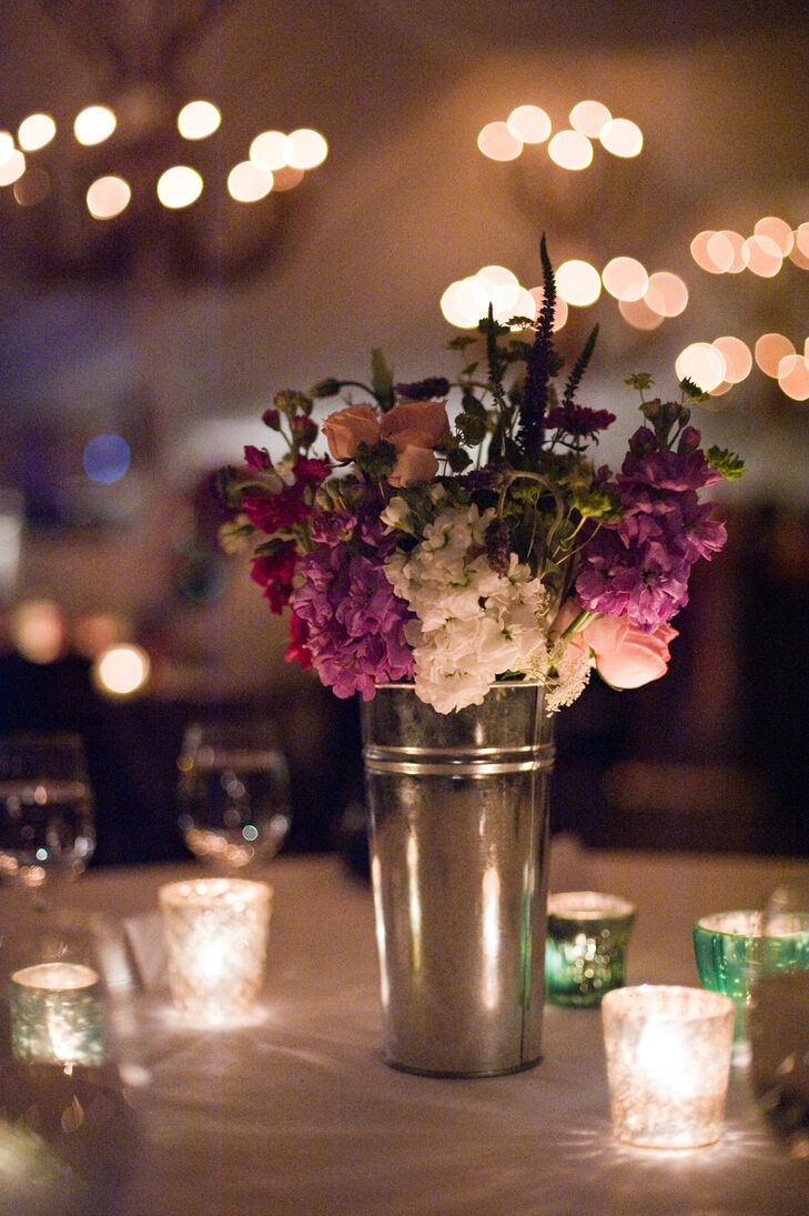 As the night went on, tea light candles added warm, romantic lighting to the reception.