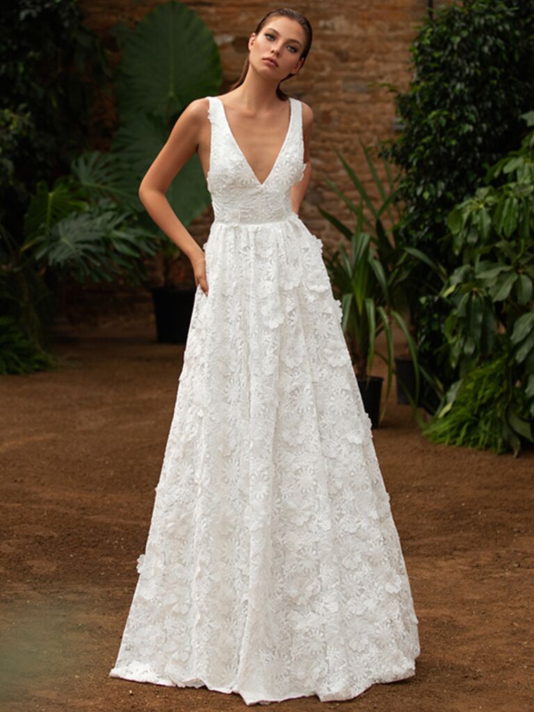 Zac Posen for White One A-line embroidered dress