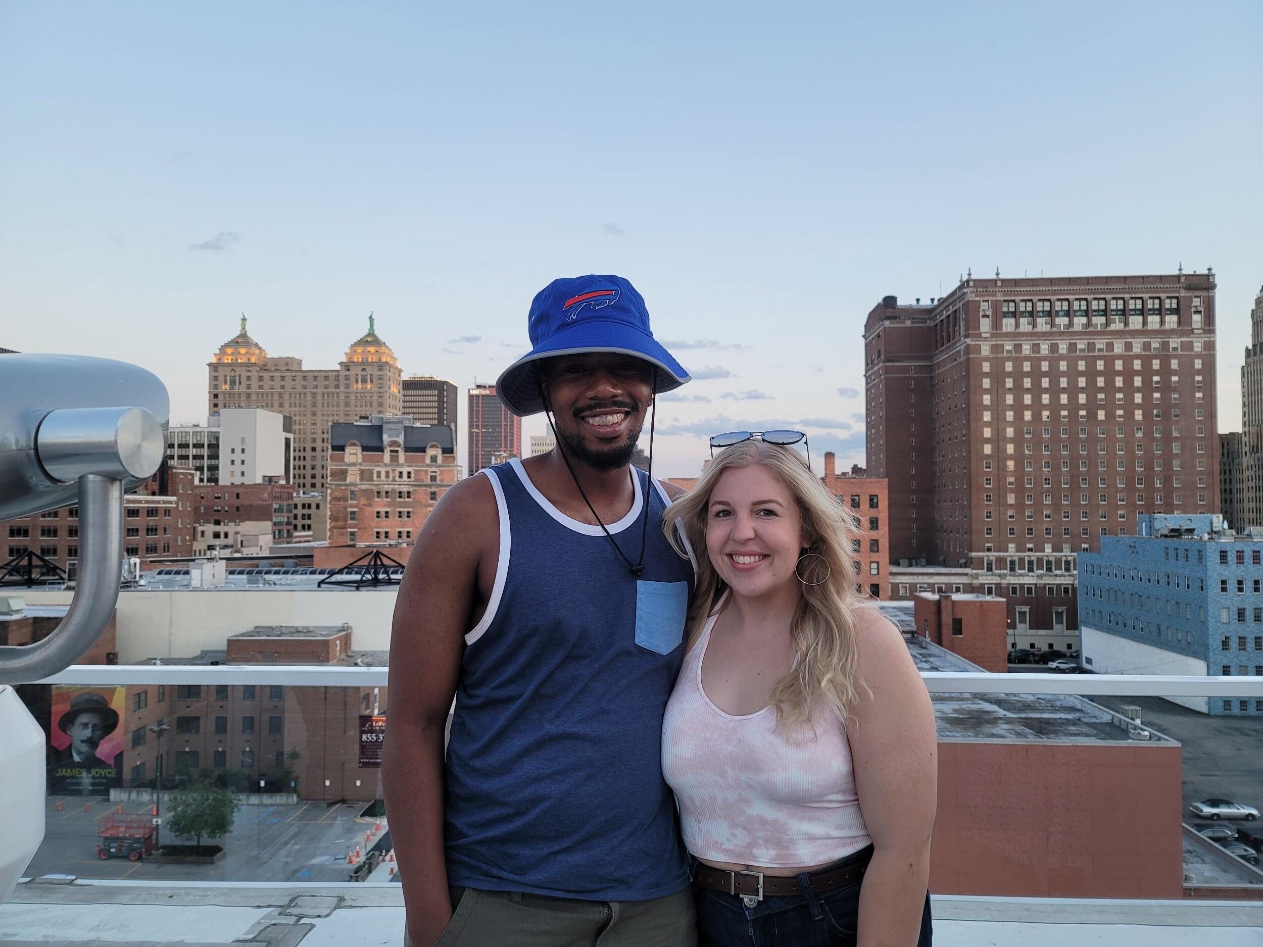 Enjoying the gorgeous views of our city from the rooftoop! 