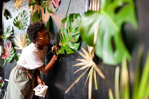 LaParis Phillips of Brooklyn Blooms Painting Flowers