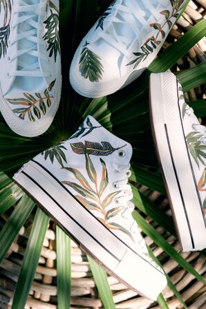 Tropical Converse Sneakers for Beach Wedding