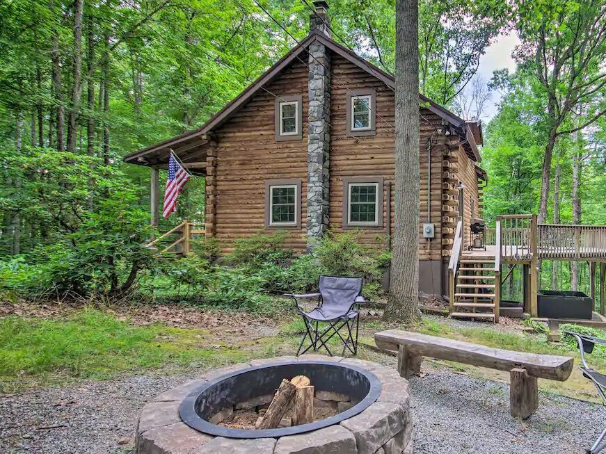 Picture of Log Cabin in the Woods w/ Deck, Game Room, Hot Tub