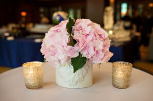 Pink Hydrangea Cocktail Hour Centerpieces