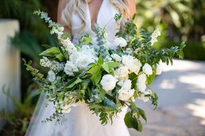 Veronica and Baby Blue Eucalyptus Bouquet with Greenery