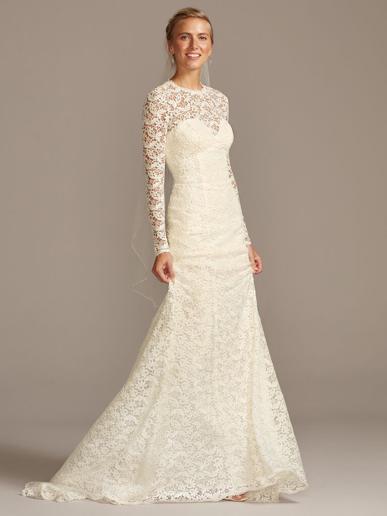 Melissa Sweet long sleeve lace A-line wedding dress