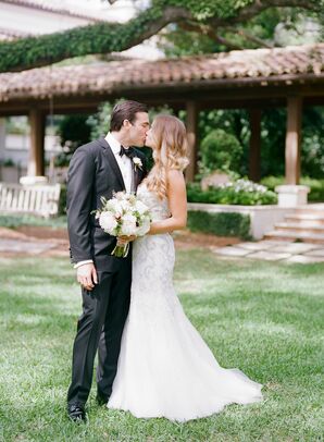 Beaded Monique Lhuillier Wedding Dress