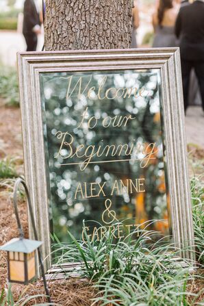 Elegant Mirror Welcome Sign