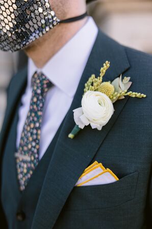 Boutonniere With Ranunculus and Craspedia