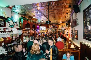 Busy Diner With Minimony Wedding Guests For Elopement Party in Virginia