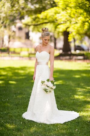 Floor-Length Strapless Wedding Dress with Sweetheart Neckline