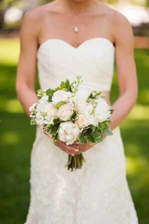 Light Bridal Bouquet with Hints of Green