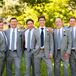 Gray Groomsmen Suits with Blue Ties