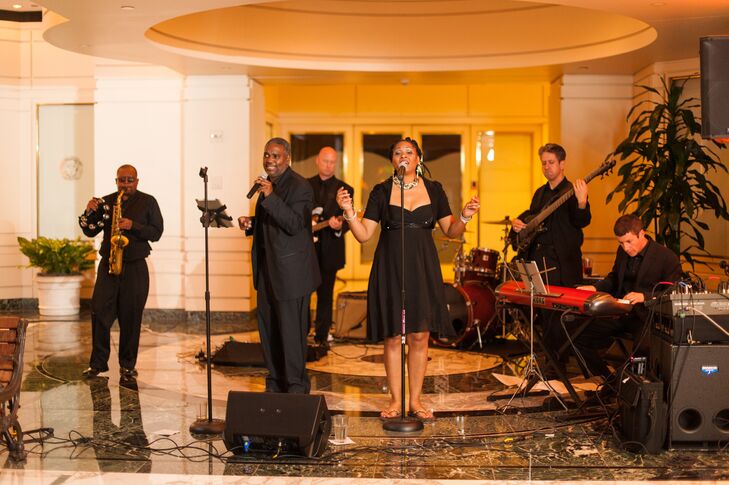 The band DC Fusion kept most people on the dance floor the whole night. "Steve and I really wanted the night to just be a fun celebration so we didn't have any toasts, speeches or cake cutting the night of the wedding — we just danced it up the whole time with our guests!" Maggie says.