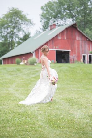 Strapless Lace Fit-and-Flare Wedding Dress