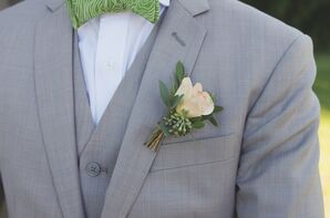 Pastel Rose and Eucalyptus Boutonniere