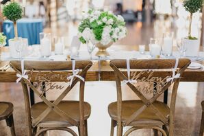Simple Wooden Signs at Sweetheart Table