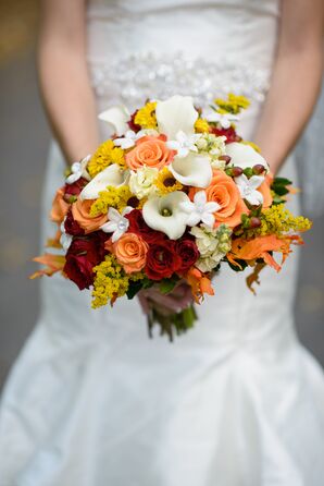 Fall Bouquet With Roses and Calla Lillies