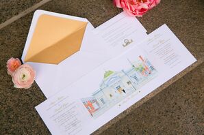 Illustrated, Custom-Designed Wedding Invitations