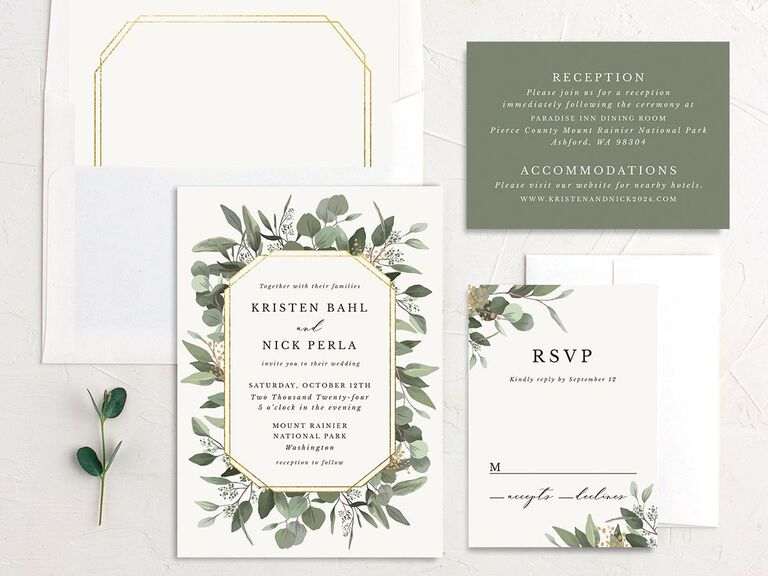 eucalyptus wedding invitation
