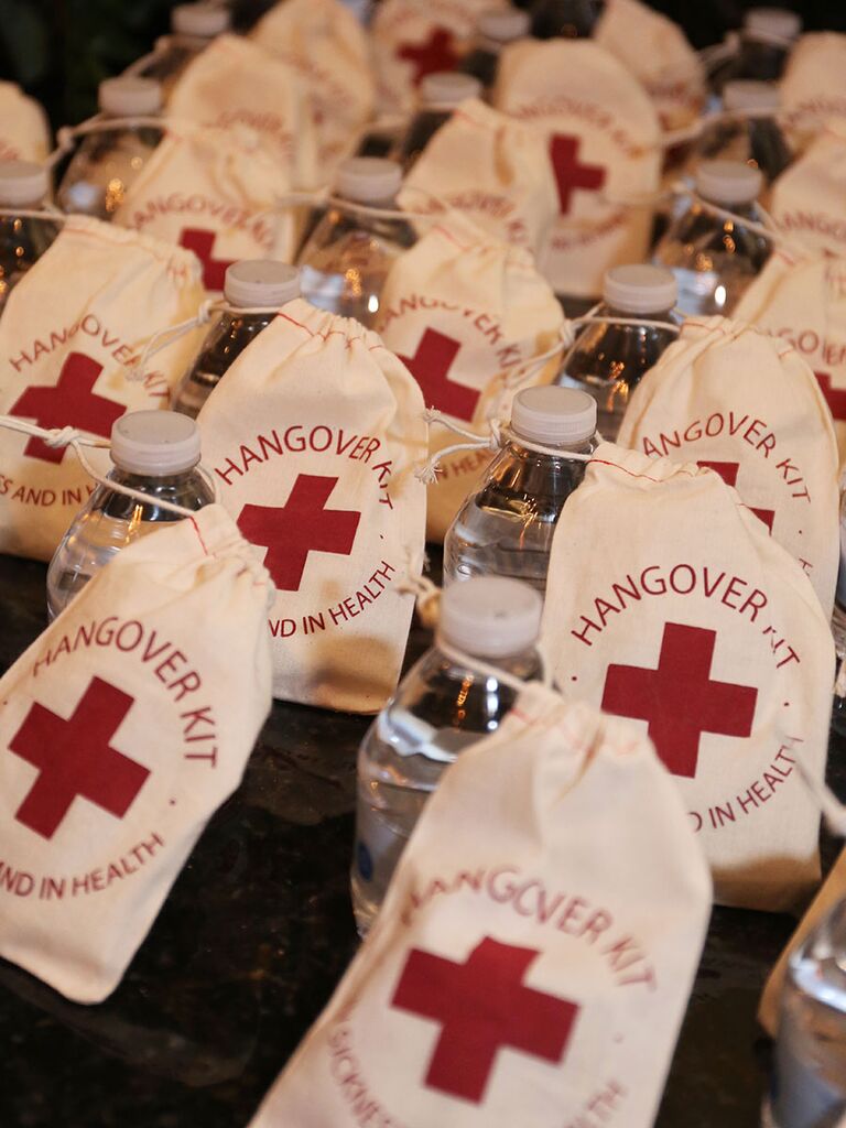 Hangover kit wedding favors