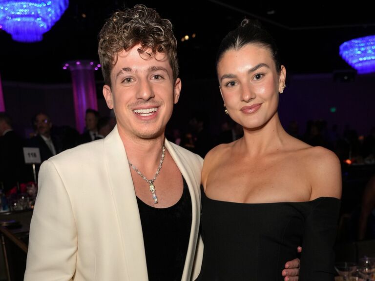 Charlie Puth and girlfriend Brooke Sansone at pre-Grammys party