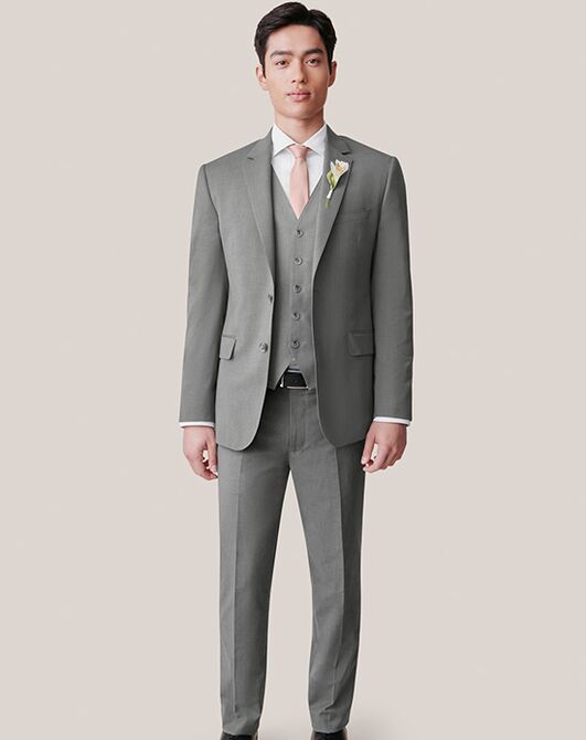 Birdy Grey Suits Taylor Suit in Gray Grey Tuxedo - 2