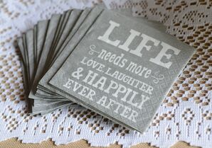 Festive Gray Cocktail Napkins