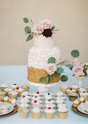 Round Tiered Cake with Textured Mismatched Layers
