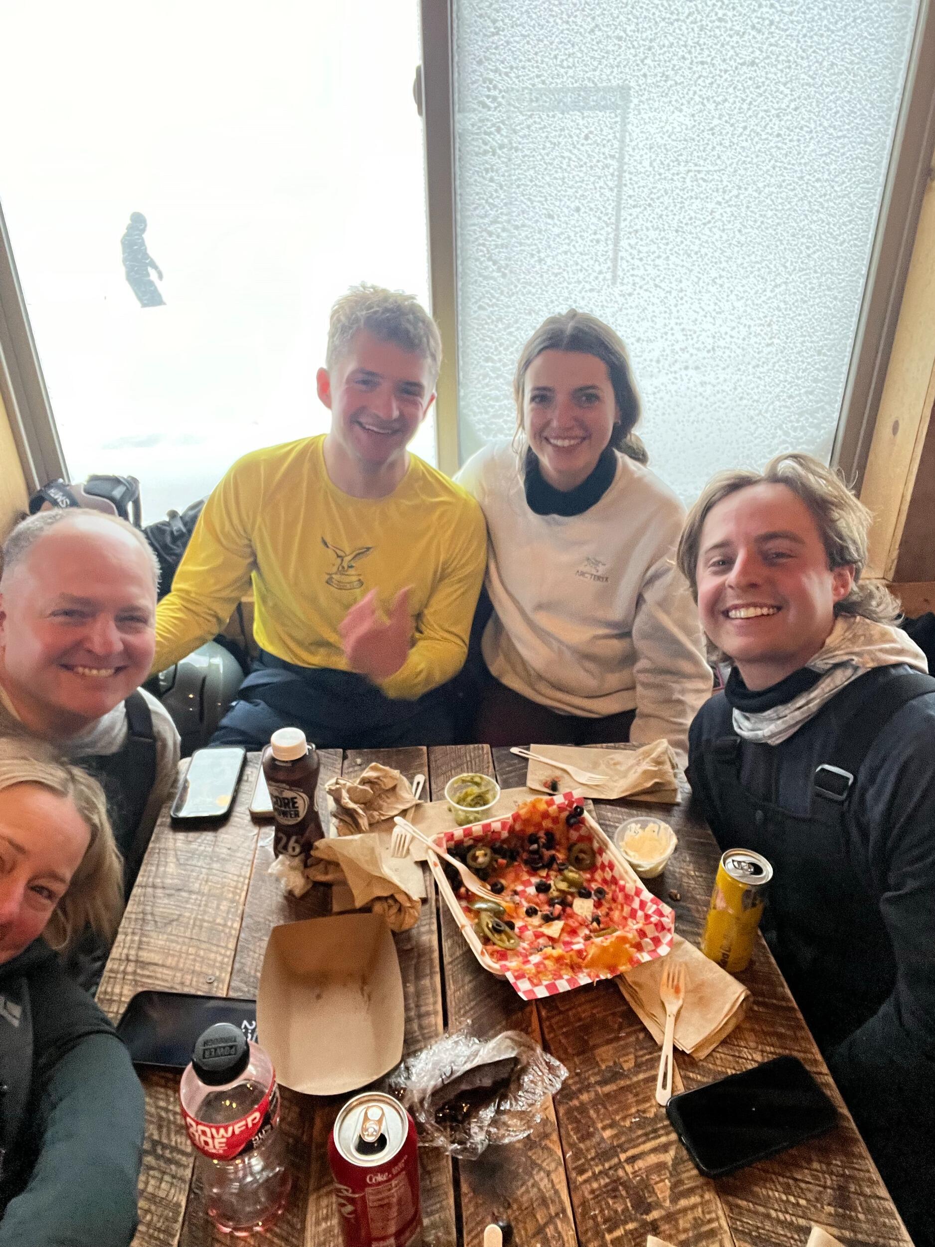 Skiing with Noah's family in Sundance