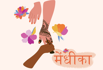 Illustration of mehndi art on hand