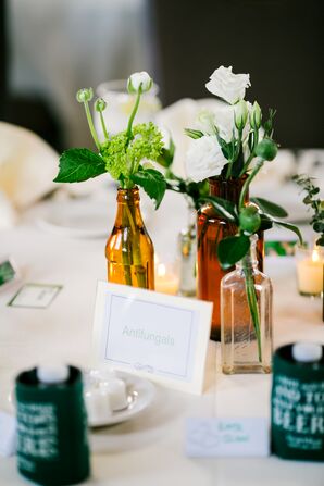 White and Green Centerpiece Arrangements