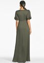 Sachin & Babi Alli Gown - Moss Green V-Neck Bridesmaid Dress - thumbnail - 2