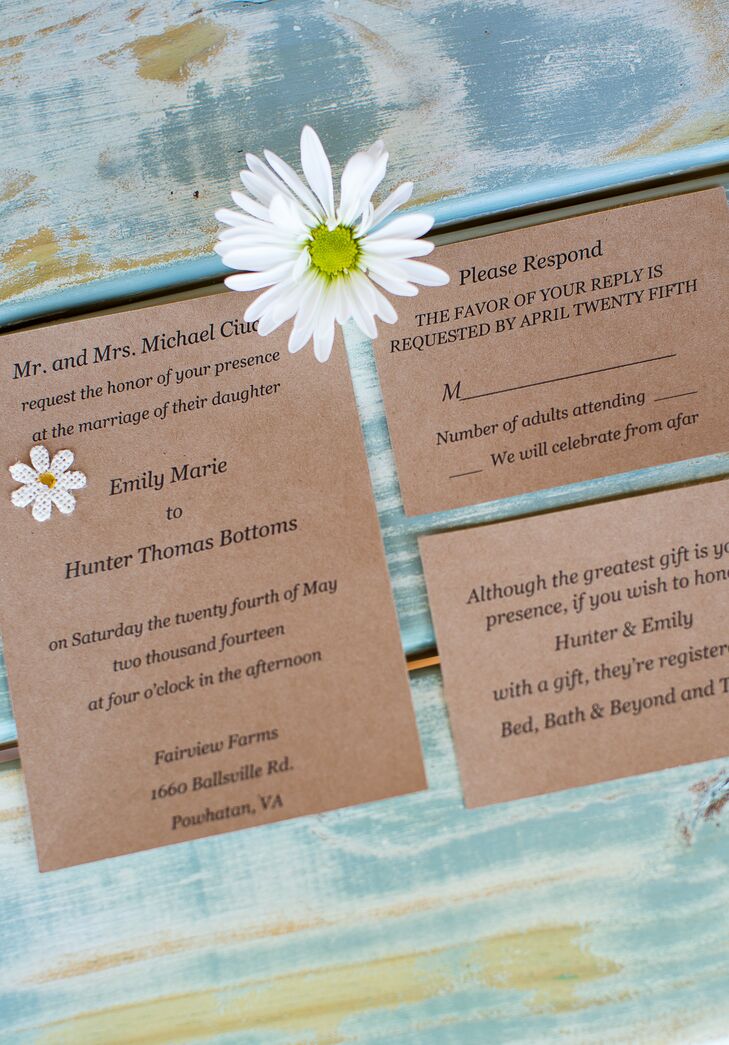 Simple Kraft Paper Wedding Invites