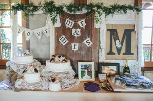 Individual White Single Tier Wedding Cakes and Meteorologist Groom's Cake