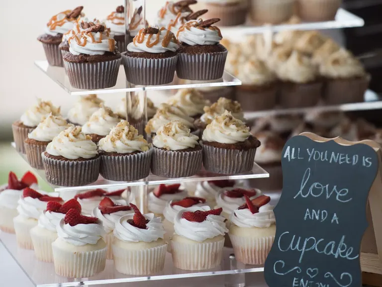 Assorted Wedding Cupcake Display Table