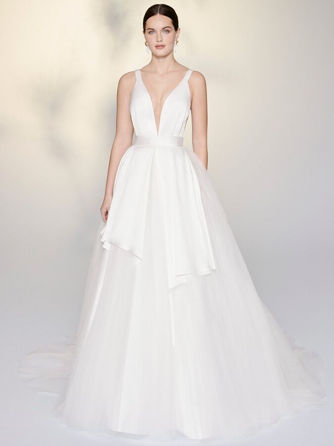 Justin Alexander Signature ball gown with tulle apron skirt