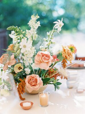 Boho Centerpiece for Wedding at The Greenhouse at Driftwood