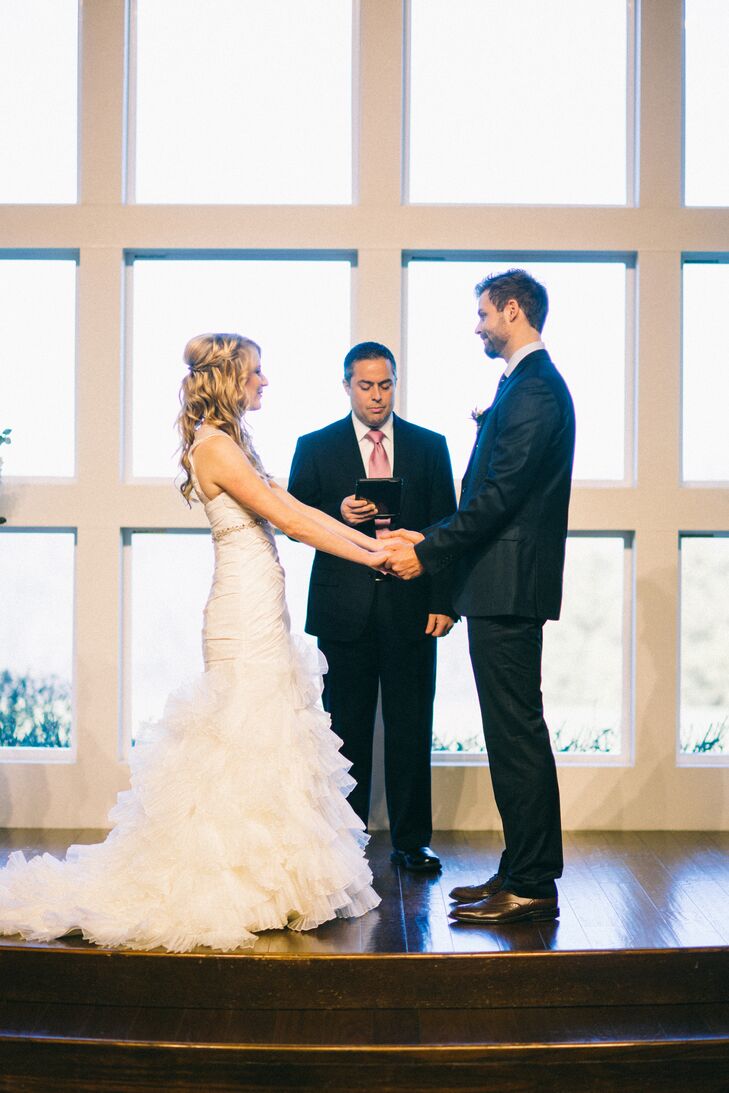 Elena and Derek exchanged vows in the ceremony room at The Milestone Denton, a mansion venue in Krum, Texas. An hors d’oeuvres and dessert reception followed the ceremony in the ballroom.