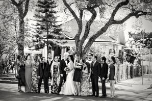 Black and White Wedding Party Shot