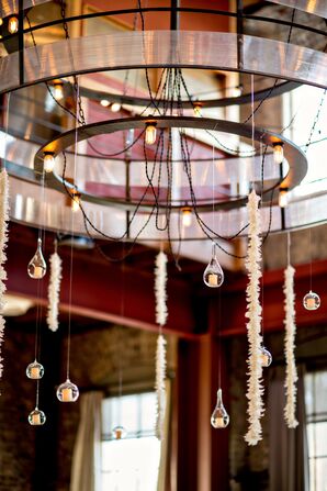 Rustic Chandelier, Hanging Teardrop Glass Candles