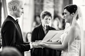 Bride and Groom Holding Hands