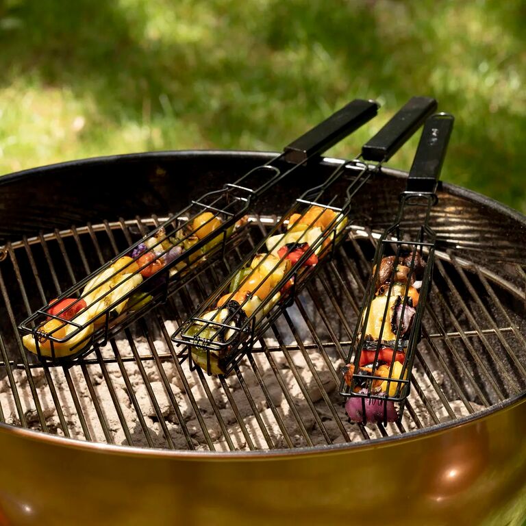 Kebab grilling baskets, gift idea for husband for Father's Day. 