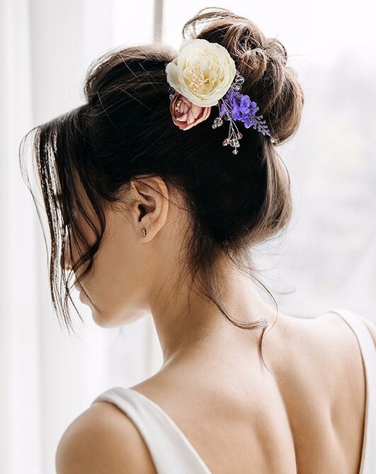 AW Bridal AW BRIDAL Flower Hair Pins for Wedding Bridal Hair Accessories  Hair Piece for Women Rhinestone Hair Pin Hair Clips for Brides Bridesmaid  (Silver) Wedding Hair Pin, Comb + Clip |