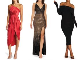 Collage of Nordstrom wedding guest dresses 