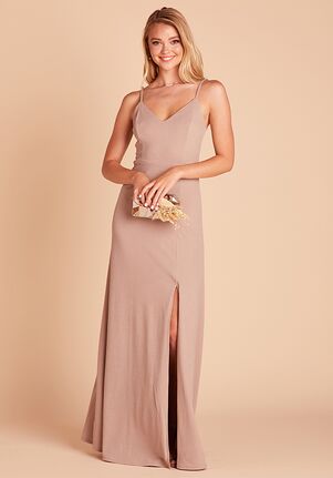 Birdy Grey Jay Crepe Dress in Taupe V-Neck Bridesmaid Dress