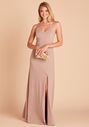 Birdy Grey Jay Crepe Dress in Taupe V-Neck Bridesmaid Dress - thumbnail - 1