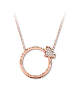 Kay Jewelers Ring Motif Necklace 1/20 ct tw Diamonds 10K Rose Gold Wedding Necklace photo