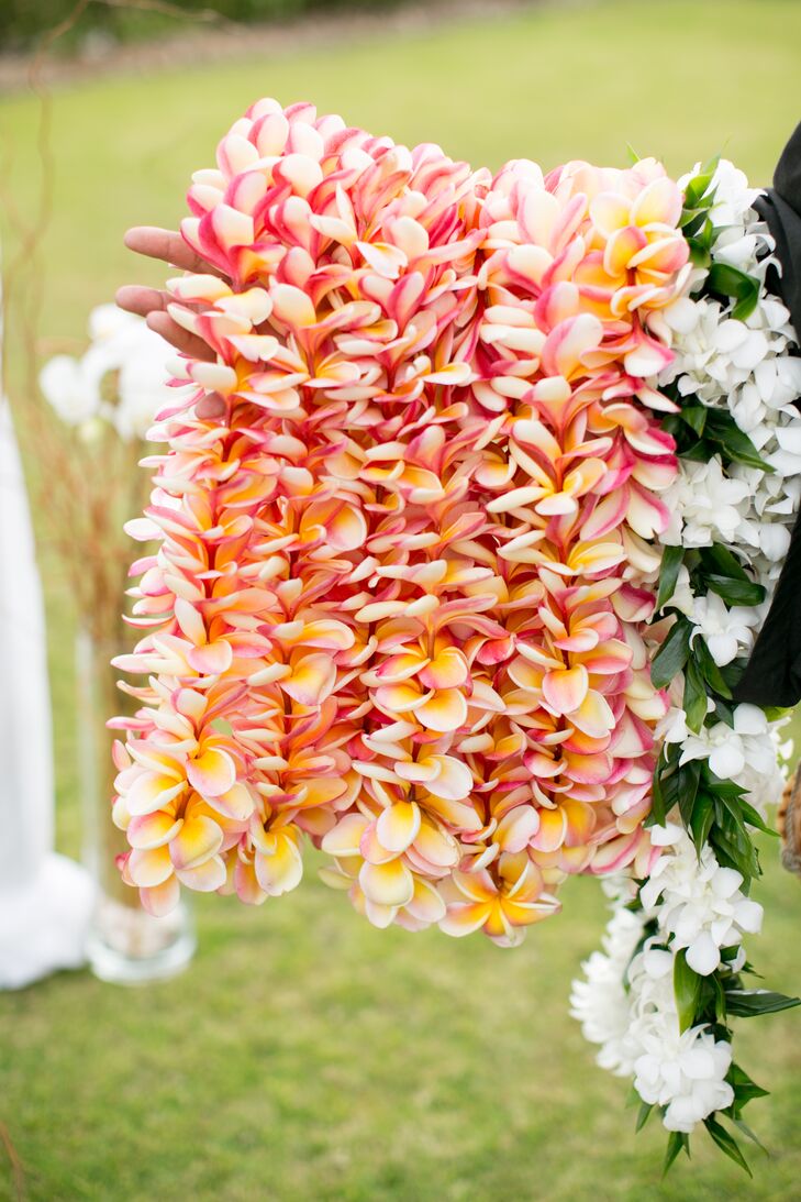 Orange and Pink Hawaiian Leis